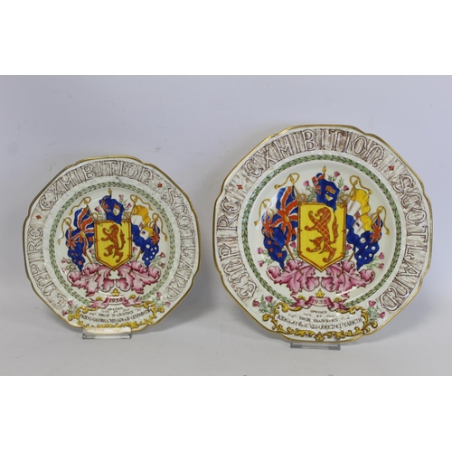 329 - Four pieces of Paragon commemorative ware china for the Scottish Empire Exhibition opened by King Ge... 