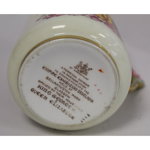 329 - Four pieces of Paragon commemorative ware china for the Scottish Empire Exhibition opened by King Ge... 