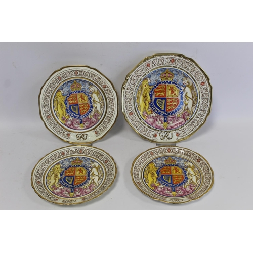 330 - Four Paragon commemorative plates for the Coronation of George VI and Elizabeth 1937, 27cm, 24cm, 23... 