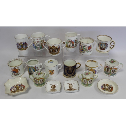 331 - Fourteen various commemorative mugs and loving cups for the Coronation of King George VI and Queen E... 