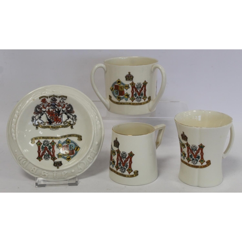 332 - Four pieces of Goss commemorative ware for the Coronation of King George V and Queen Mary 1911, comp... 