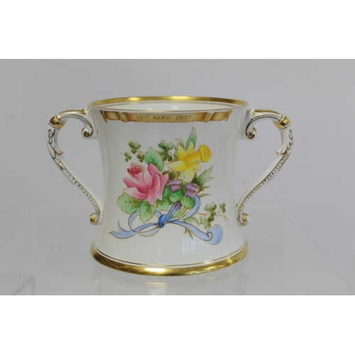 337 - Shelley commemorative loving cup for the Coronation of Edward VIII 1937, 7.5cm high and three Parago... 