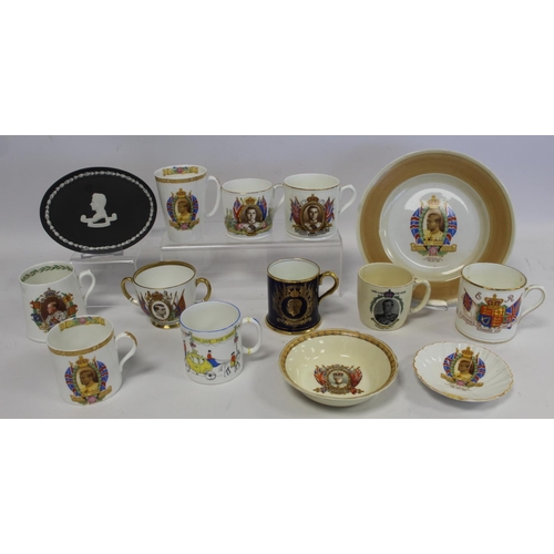 338 - Thirteen pieces of commemorative ware for the Coronation of Edward VIII 1937, including Shelley, Coa... 