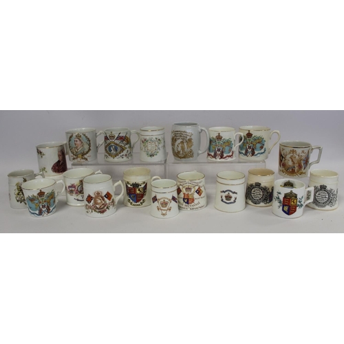 345 - Collection of eighteen commemorative mugs for the Jubilees of Queen Victoria 1887 and 1897; also ano... 