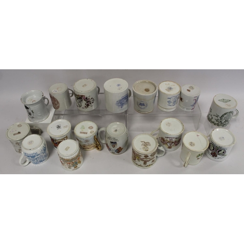 346 - Collection of sixteen commemorative mugs and a beaker for the Jubilees of Queen Victoria 1887 and 18... 