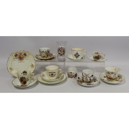 347 - Collection of commemorative wares for the Jubilees of Queen Victoria 1887 and 1897, comprising three... 