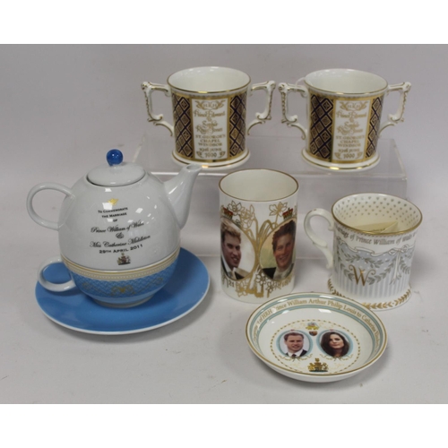 349 - Two Royal Crown Derby commemorative loving cups for the Royal Wedding of Prince Edward to Sophie Rhy... 