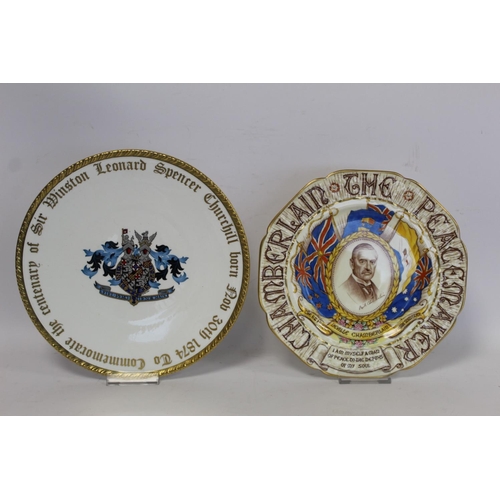 357 - Paragon commemorative plate depicting 'Neville Chamberlain The Peacemaker', a souvenir of the Peace ... 