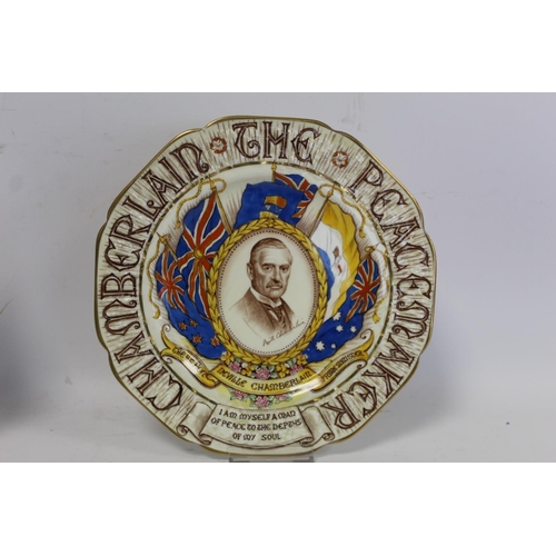 357 - Paragon commemorative plate depicting 'Neville Chamberlain The Peacemaker', a souvenir of the Peace ... 