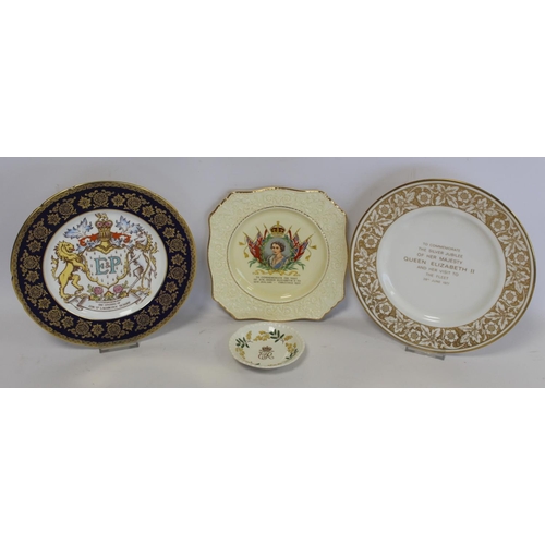 358 - Three pieces of commemorative ware for overseas Royal visits by Queen Elizabeth II, comprising: Roya... 