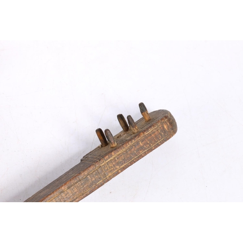 10 - Unusual carved wooden African lock and key.