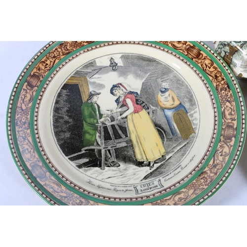 120 - Masons 1760-1878 jug, two Adams Cries of London plates, and a Doulton Burslem Alma plate.  (4)