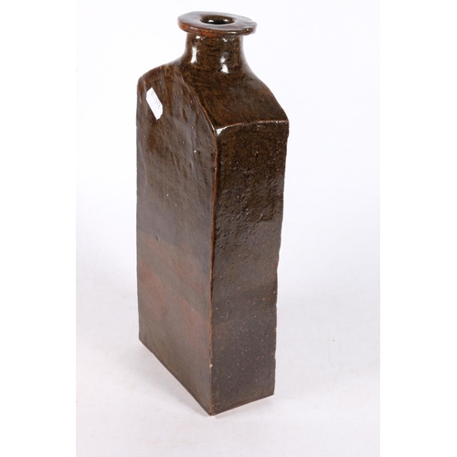 161A - Studio Pottery slab vase of rectangular form, decorated with abstract tree branch, by John Nee, 32cm... 