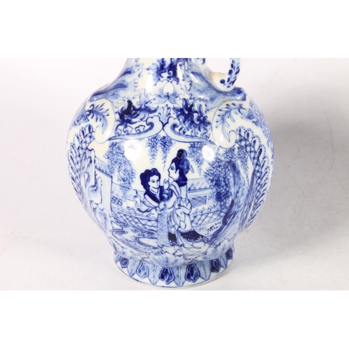 47 - Oriental ceramics to include a model of a female holding a mirror, 35cm high, a small blue and white... 