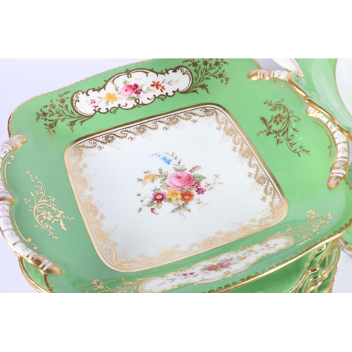 98 - Coalport floral decorated service to include a comport, side plates, serving dishes, etc.