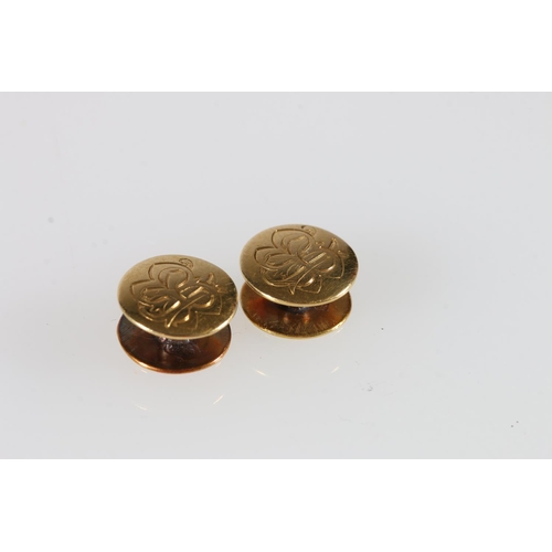 547 - Pair of 18ct gold studs 3.6g and five unhallmarked studs.