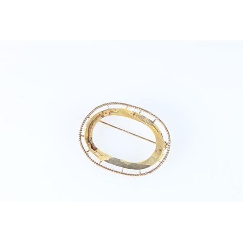 571 - 9ct gold brooch mount by G & Co Ltd, 6.4g.