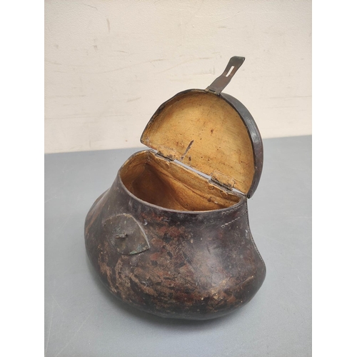 Antique Leather Pot Bellie Fishing Creel For Sale at 1stDibs