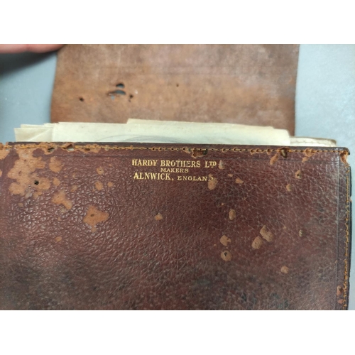 544 - Angling. Two early 20th century C A Hardy Bros Alnwick leather casting wallets and contents to inclu... 