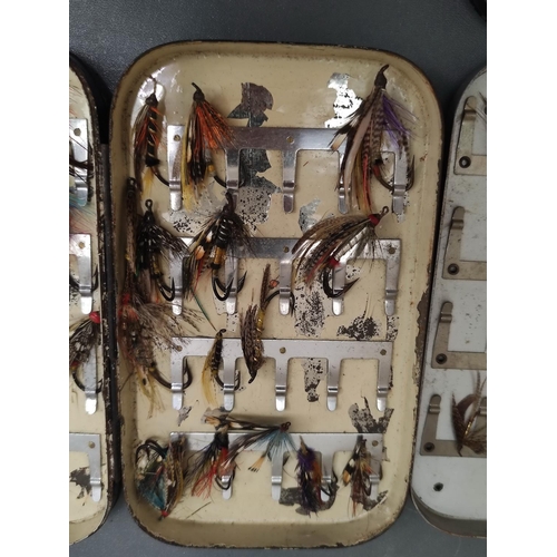 545 - Angling. Four cases of fishing flies to contain modern and antique examples, comprising of dry trout... 