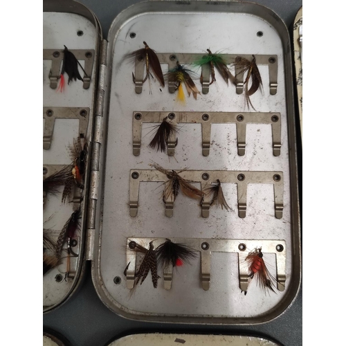 545 - Angling. Four cases of fishing flies to contain modern and antique examples, comprising of dry trout... 