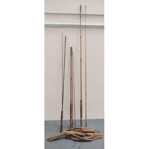 548 - Angling. Three antique fly fishing rods to include two split cane and a sweetheart example, comprisi... 