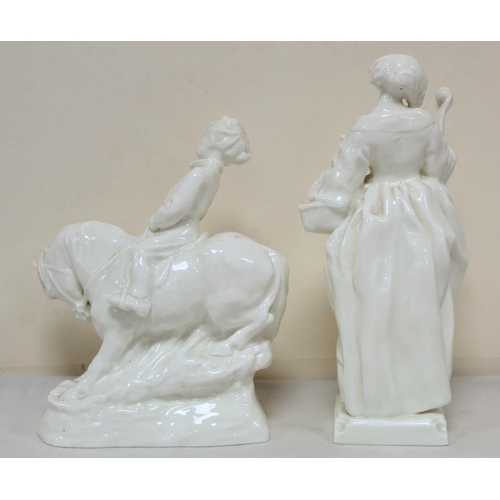 484 - Royal Worcester white porcelain figure of a boy on a pony, 