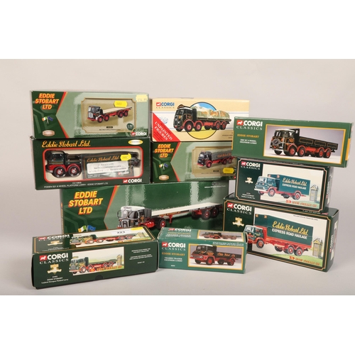 223 - Ten boxed assorted Corgi Eddie Stobart scale model cast model vehicles to include 24402; 18801; 2270... 