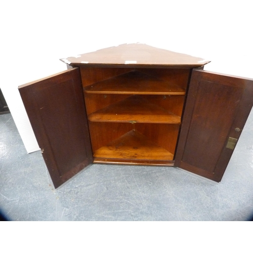 345 - Small mahogany corner cupboard.