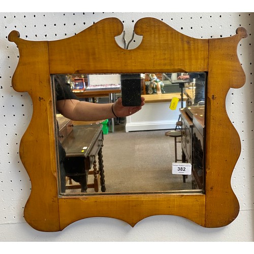 382 - Arts and crafts style wall mirror, 43x41 cm