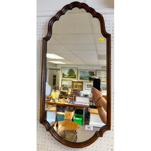 383 - Victorian walnut framed wall mirror,  79 x 39 cm 