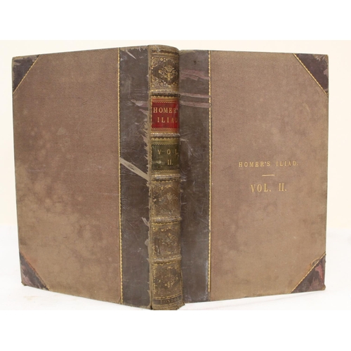 42 - HOMER.  The Iliad, translated by Mr. Pope. Eng. frontis. Folio. Half calf, wear & tend... 