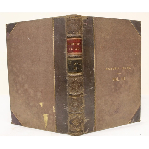 42 - HOMER.  The Iliad, translated by Mr. Pope. Eng. frontis. Folio. Half calf, wear & tend... 