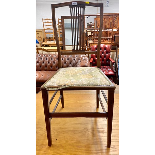 525 - Edwardian inlaid mahogany bedroom chair