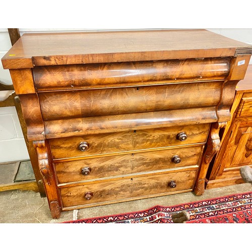 527 - Victorian mahogany Scotch style chest of drawers; 121cm wide