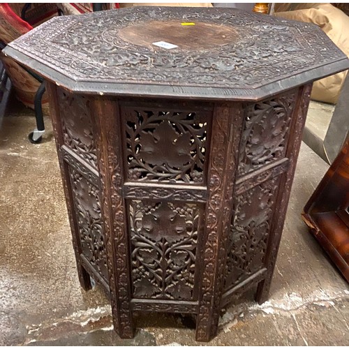 537 - 20th century Indian hardwood octagonal folding table