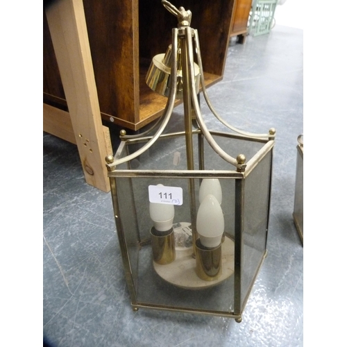 111 - Two reproduction lantern-style hall lights.  (2)