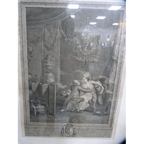 173 - Two French-style prints depicting 18th century figures, in later frames.