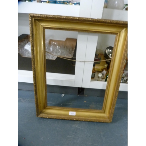 175 - Giltwood picture frame and a converted mahogany wall mirror.  (2)