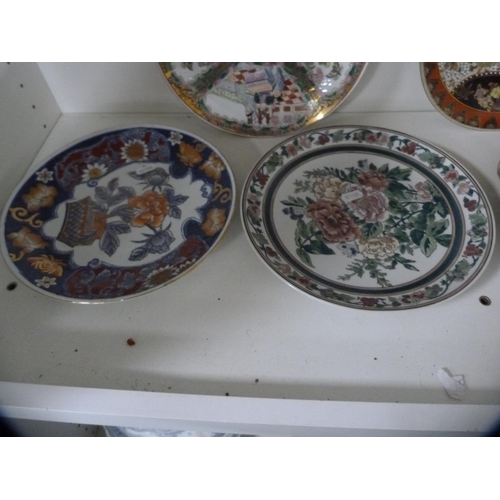 183 - Five modern Chinese and oriental plates (one shelf).