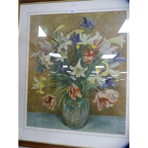 220 - After Elizabeth CameronTwo botanical prints and a still life print after Margaret Niven.  (3)... 