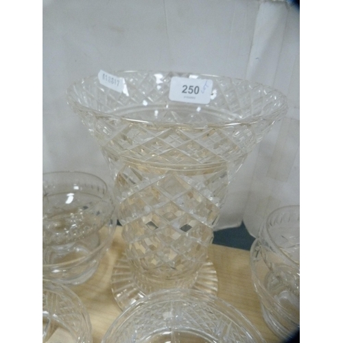 250 - Glass finger bowls, sundae dishes, vase etc.  (12)