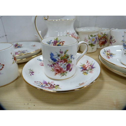 251 - Hammersley part coffee set retailed by T Goode & Co., London, decorated with floral sprays, simi... 