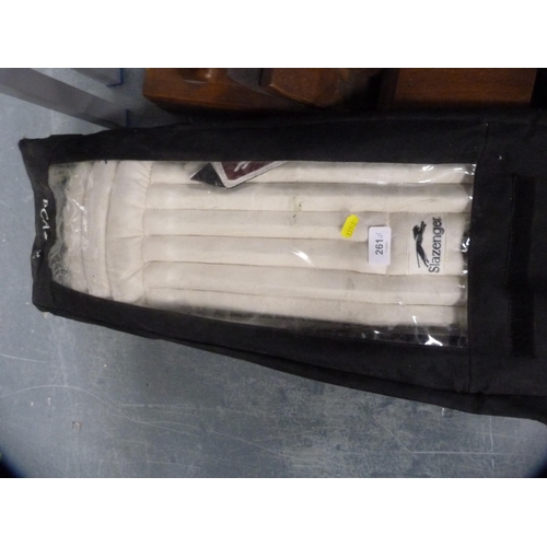 261 - Slazenger cricket pads, wooden plane, set of Ron Thompson Classic Pro waders, quantity of slides, ru... 