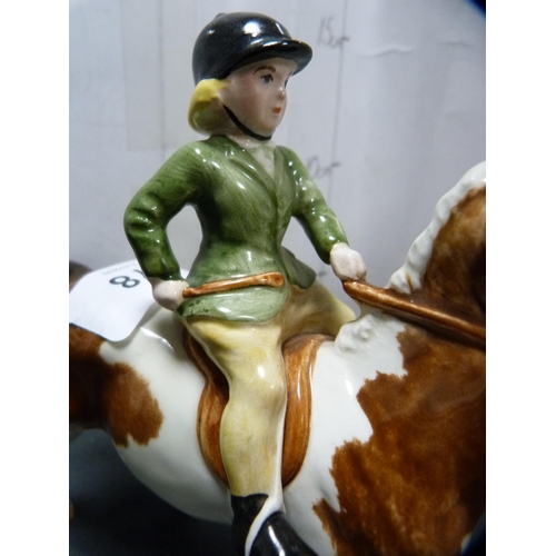 278 - Norman Thelwell-style Beswick model of a girl riding a horse.