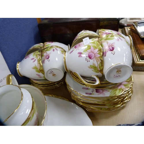 28 - Rosina floral decorated part tea set and assorted 'Willow' pattern teawares.