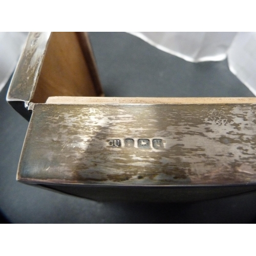 296 - Silver cigarette box with cedar-lined interior.