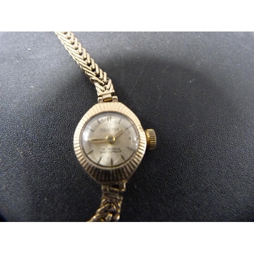 316 - 9ct gold Majorex watch, 10.5g gross, and another watch, stamped 'Chaincraft 9ct'.  (2)