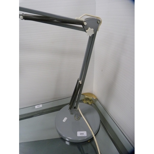 344 - Angle poise desk lamp and a contemporary wrought iron candle sconce.  (2)