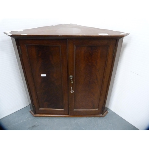 345 - Small mahogany corner cupboard.